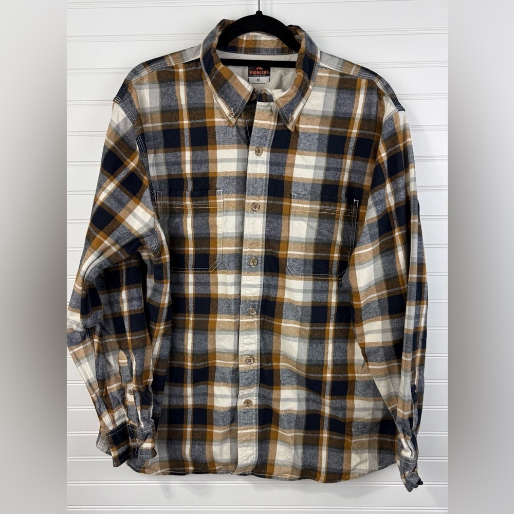 Ridgecut Toughwear men’s heavy duty long sleeve button down work shirt size XL
